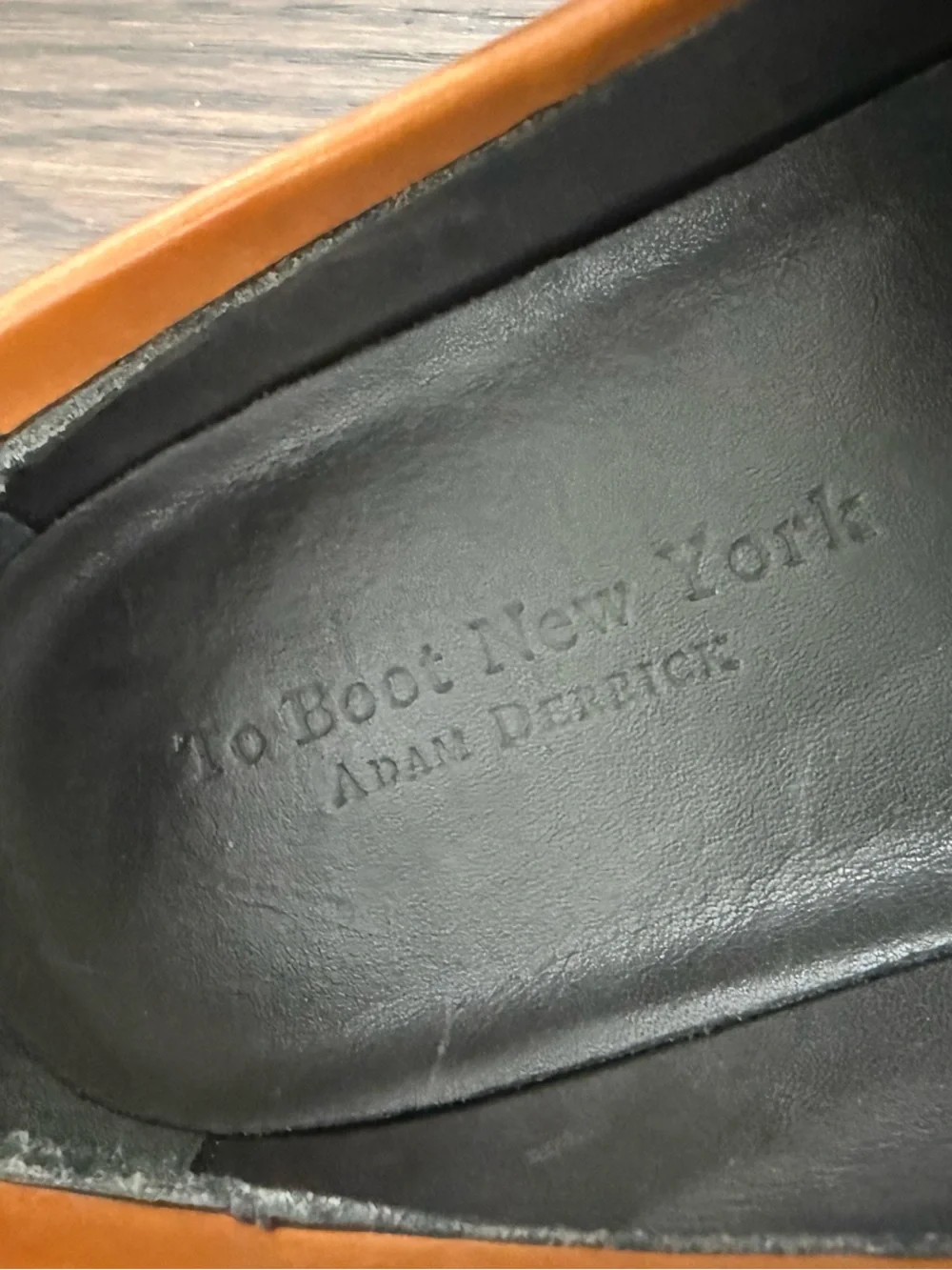 TO BOOT NEW YORK Adam Derrick Portofino Tabacco Leather Penny Loafer Size 11